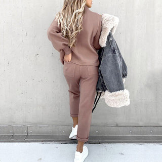 Zweiteiler für Damen - Luxus Joggingset mit Pullover und Hosen