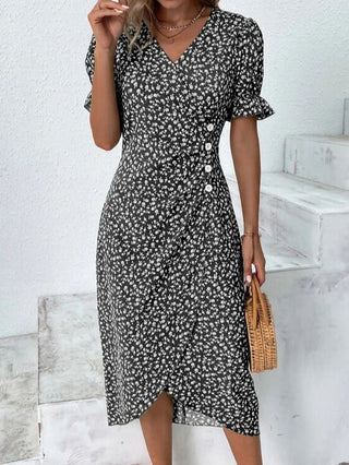 Sommerkleid für Damen - Elegantes Maxikleid mit Puffärmeln