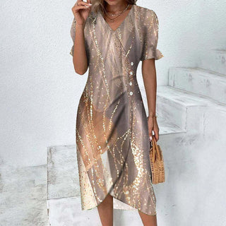 Sommerkleid für Damen - Elegantes Maxikleid mit Puffärmeln
