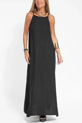 Sommerkleid für Damen - Luftige Maxikleid in Leinen-Look