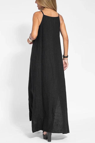 Sommerkleid für Damen - Luftige Maxikleid in Leinen-Look