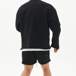 Ganti Loungewear | Plain Casual Zweiteiliges Set mit übergroßem Sweatshirt und Shorts für Männer