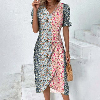 Sommerkleid für Damen - Elegantes Maxikleid mit Puffärmeln