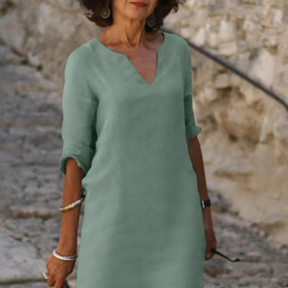 Maxikleid für Damen - Lockere Sommerkleid mit 3/4 Ärmeln