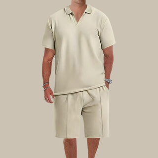 Zweiteiler für Herren - Premium Twin Set mit Poloshirt und Shorts für den Sommer