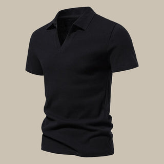 Poloshirt für Herren - Stilvolles Merino-Look-Polo mit kurzen Ärmeln für Sommer