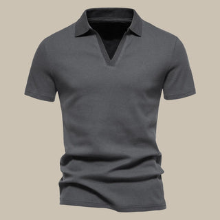 Poloshirt für Herren - Stilvolles Merino-Look-Polo mit kurzen Ärmeln für Sommer