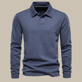 Poloshirt für Herren - Stilvolles Basic-Poloshirt mit langen Ärmeln für den Sommer