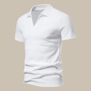 Poloshirt für Herren - Stilvolles Merino-Look-Polo mit kurzen Ärmeln für Sommer
