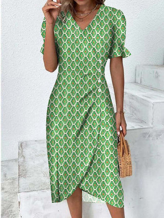 Sommerkleid für Damen - Elegantes Maxikleid mit Puffärmeln
