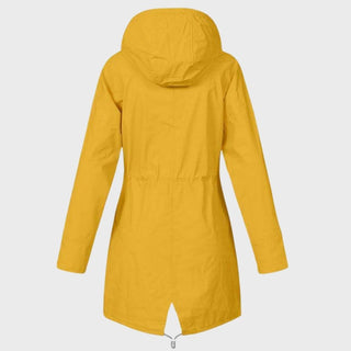 Regenjacke - Wasserdichte Lange Windbreaker mit Kapuze für Damen